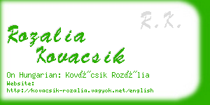 rozalia kovacsik business card